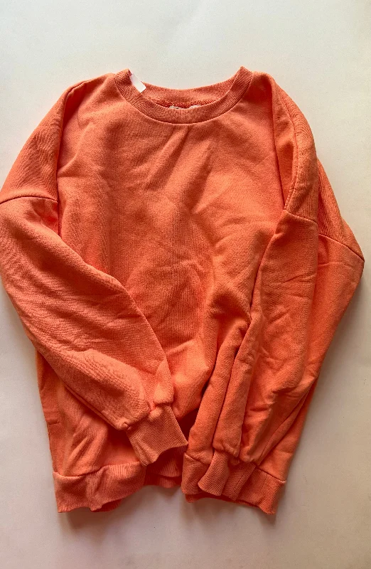 matte ash sweatshirts sleek -Sweatshirt Crewneck By Zenana Outfitters In Orange, Size: Xl