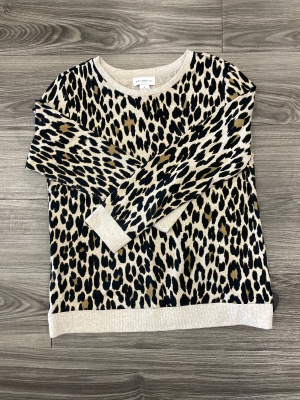 sweatshirts with spliced cuffs -Sweatshirt Crewneck By Liz Claiborne In Animal Print, Size: L