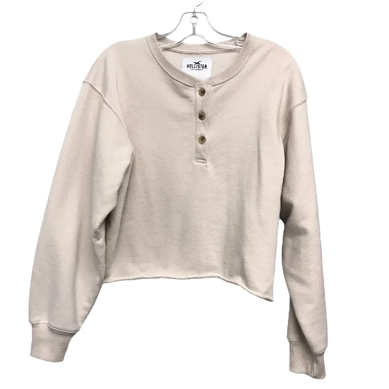 cotton-burlap sweatshirts soft -Sweatshirt Crewneck By Hollister In Beige, Size: S