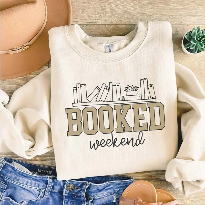 cropped sweatshirts desert chic -Bookish Reading Weekend Sweatshirt