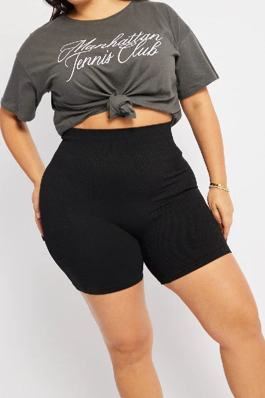 moss rest skirts -Black Bike Shorts Seamless