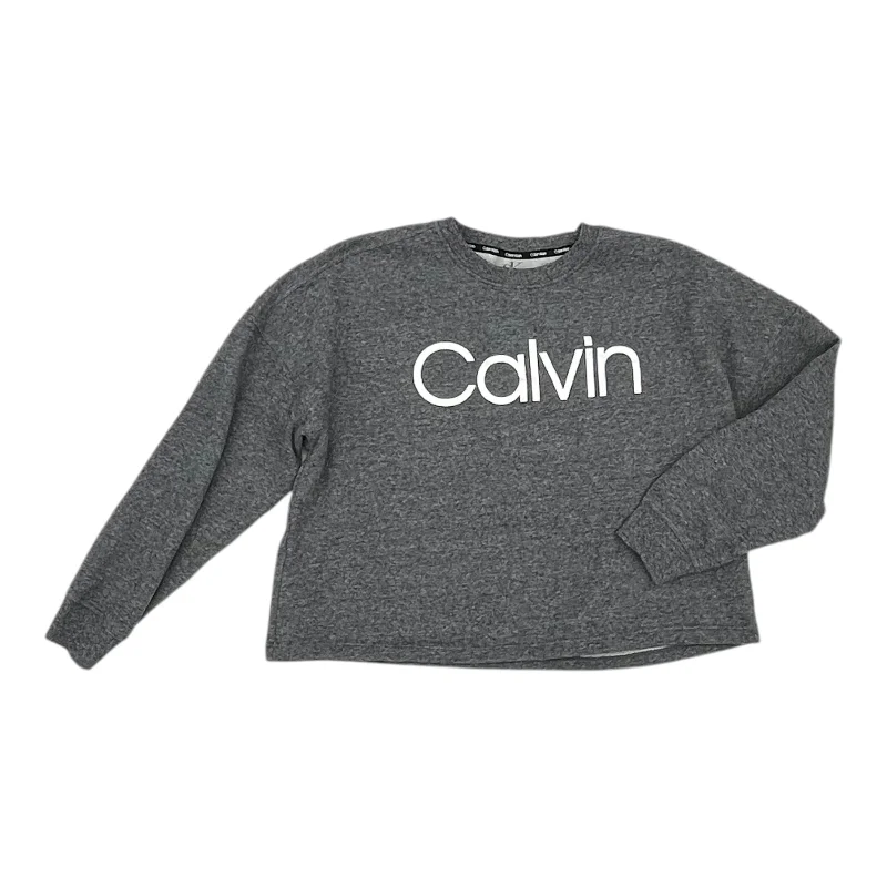 knit-tweed sweatshirts hybrid -Sweatshirt Crewneck By Calvin Klein In Grey, Size:M