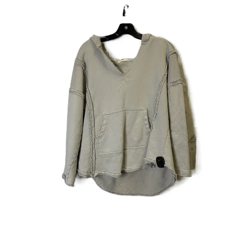 sweatshirts with bronze patches -Sweatshirt Hoodie By Natural Life In Grey, Size: S