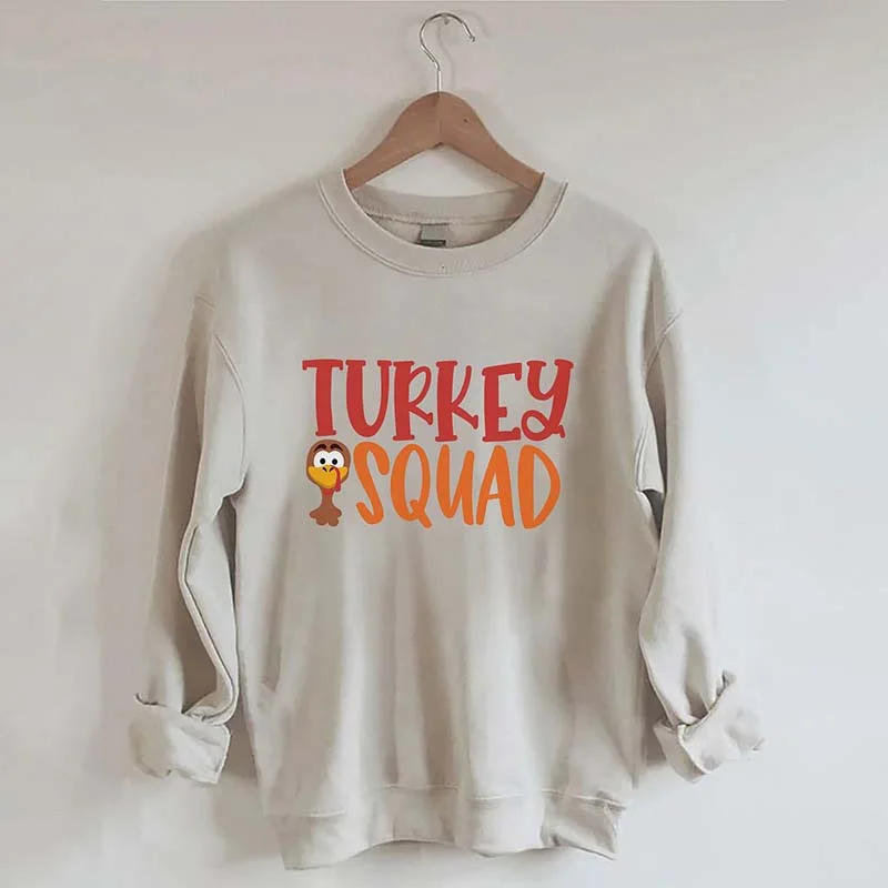 burlap-canvas sweatshirts rustic -Turkey Squad Sweatshirt