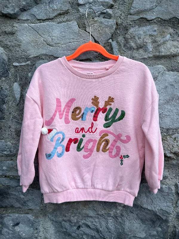 long sweatshirts desert chic -Merry& Bright pink sweatshirt  4-5y (104-110cm)