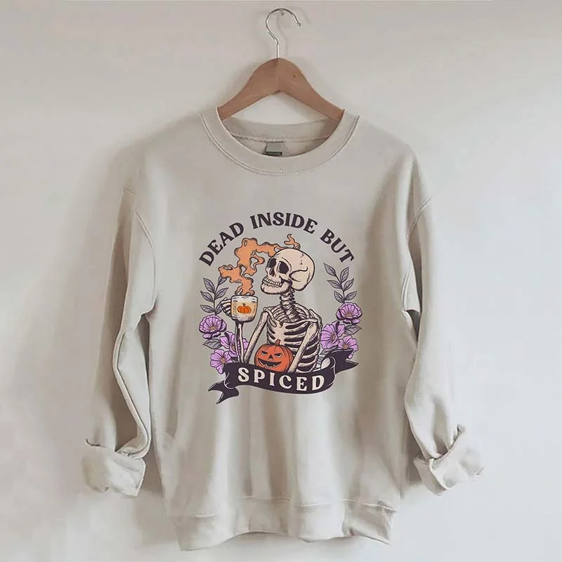 hemp-canvas sweatshirts eco -Dead Inside But Spiced Sweatshirt