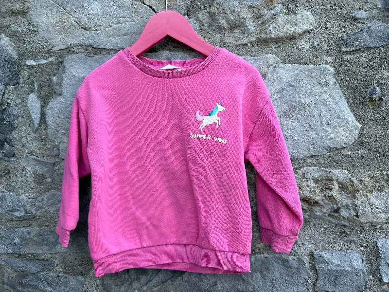 cotton-burlap sweatshirts soft -Summer vibes pink sweatshirt  2-3y (92-98cm)