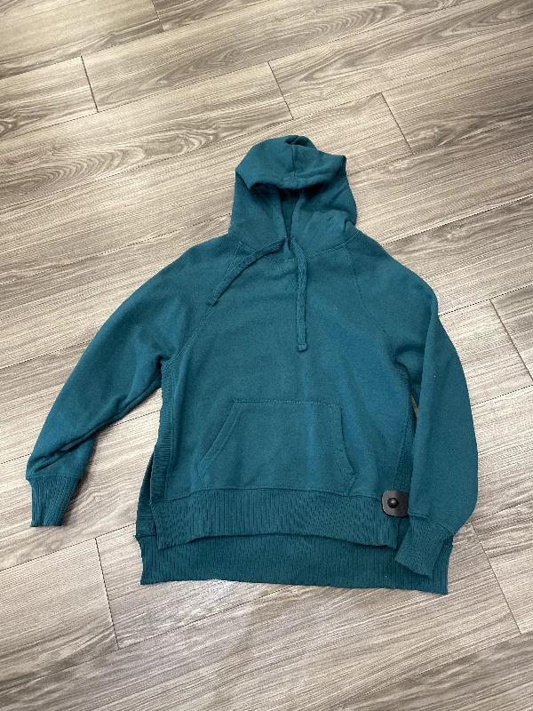 sweatshirts with agate patches -Sweatshirt Hoodie By Ultra Flirt In Teal, Size: S