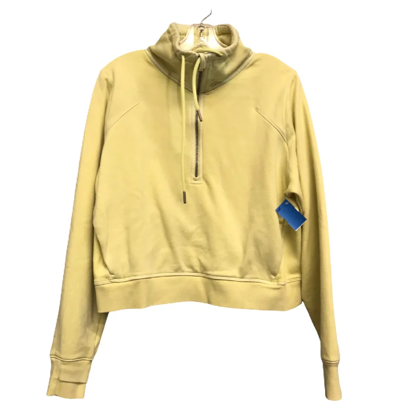 linen-tweed sweatshirts airy -Athletic Sweatshirt Collar By All In Motion In Yellow, Size: M