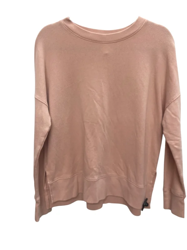 sweatshirts with lattice hem -Sweatshirt Crewneck By Time And Tru In Pink, Size: M