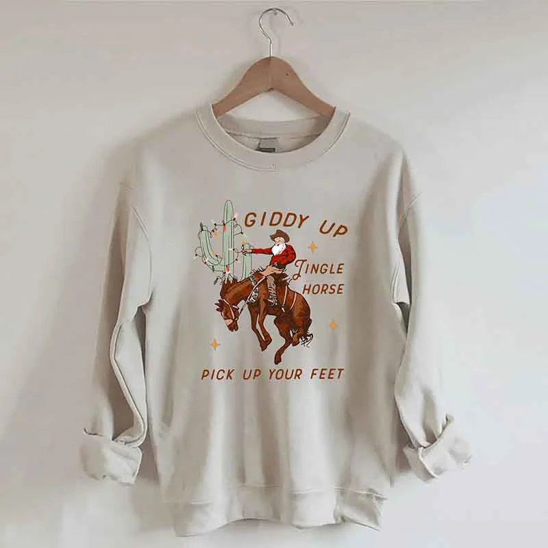 sweatshirts women twilight smoke -Cowboy Christmas Sweatshirt