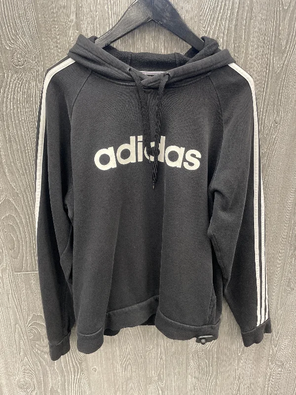 saffron sweatshirts vibrant hue -Athletic Sweatshirt Hoodie By Adidas In Black, Size: L