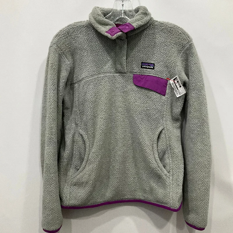 long sweatshirts desert stroll -Sweatshirt Collar By Patagonia In Grey, Size: S