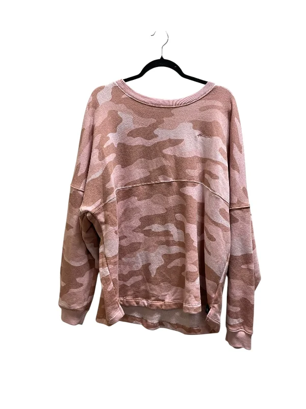 sweatshirts with spliced hem -Sweatshirt Crewneck By Pink In Pink, Size: Xl