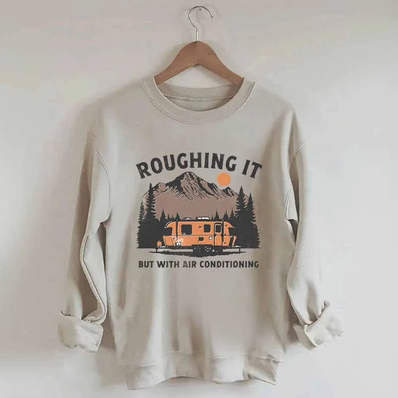 sweatshirts women dusk cedar -Roughing It Mountains Retro Vintage Sweatshirt