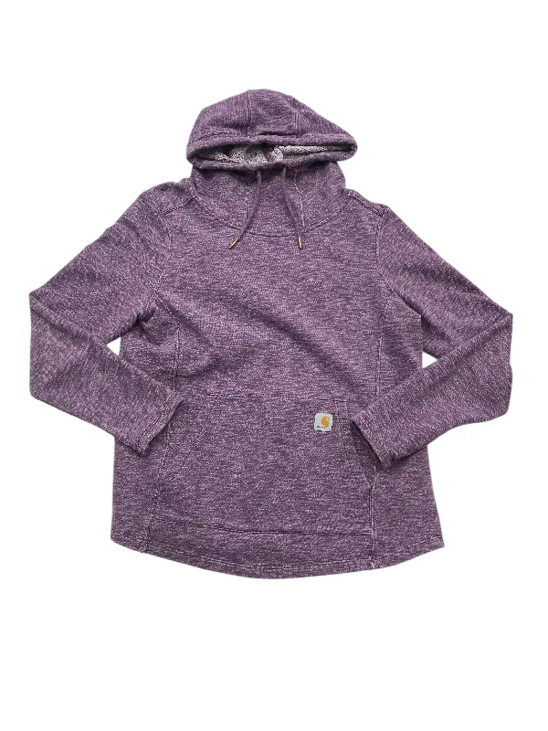 long sweatshirts camp layer -Athletic Sweatshirt Hoodie By Carhartt In Purple, Size: L