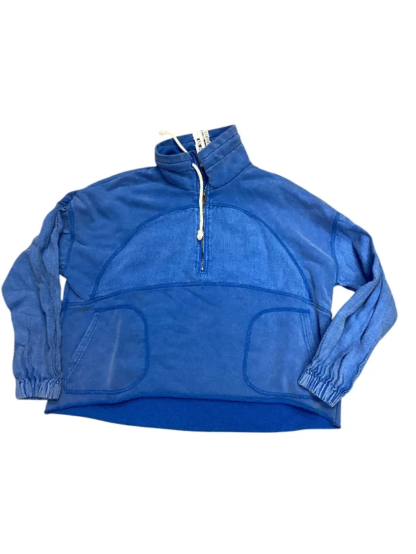 knit-canvas sweatshirts hybrid -Sweatshirt Collar By Hem & Thread In Blue, Size: S