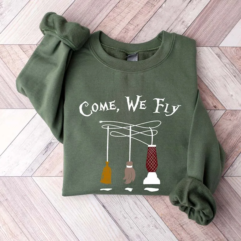 sweatshirts with bead patches -Come We Fly Sweatshirt