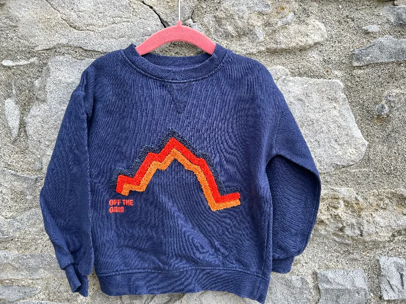 sweatshirts men ridge weave -Navy sweatshirt with an orange chevron  2-3y (92-98cm)