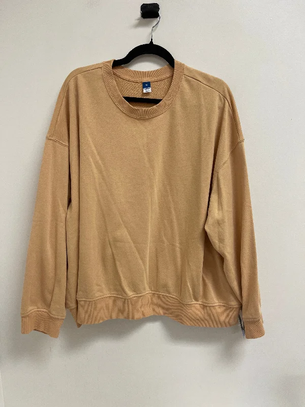 hemp-canvas sweatshirts eco -Sweatshirt Crewneck By Old Navy In Brown, Size: 3x