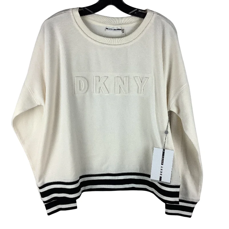 sweatshirts women misty smoke -Athletic Sweatshirt Crewneck By Dkny In Cream, Size: L