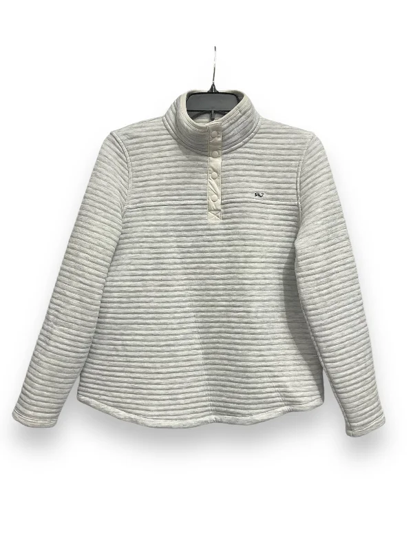 sweatshirts with spliced cuffs -Sweatshirt Collar By Vineyard Vines In Grey, Size: S