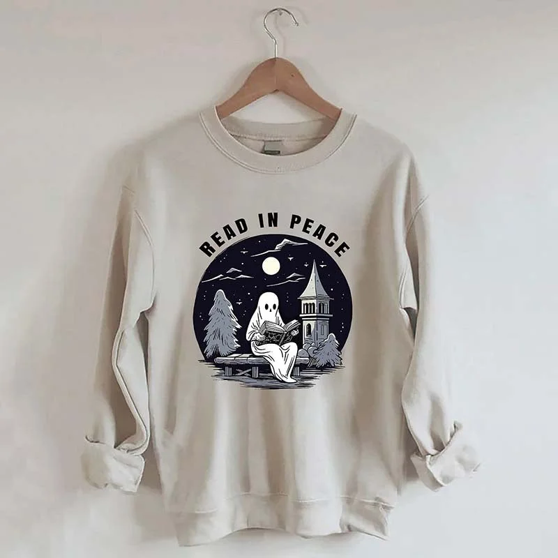 sweatshirts with bronze logos -Halloween Read In Peace Sweatshirt