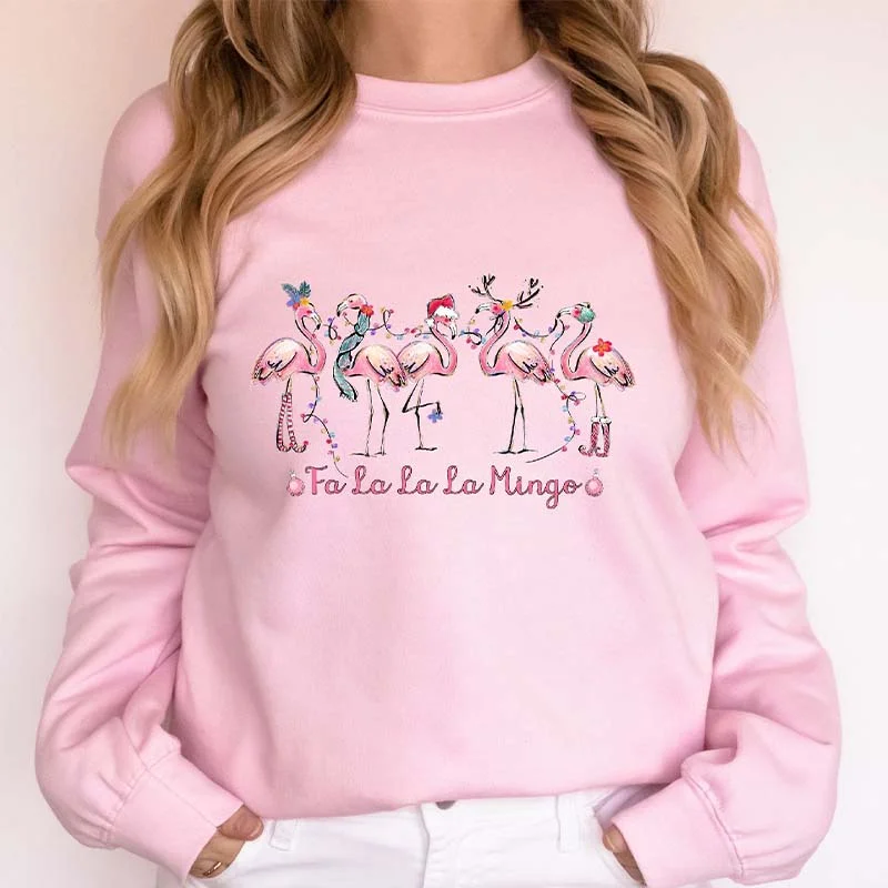 cotton-burlap sweatshirts soft -Fa La La La Mingo Christmas Sweatshirt