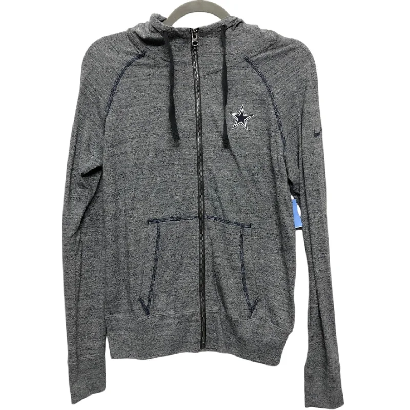 sweatshirts with shell logos -Sweatshirt Hoodie By Nike Apparel In Grey, Size: Xs