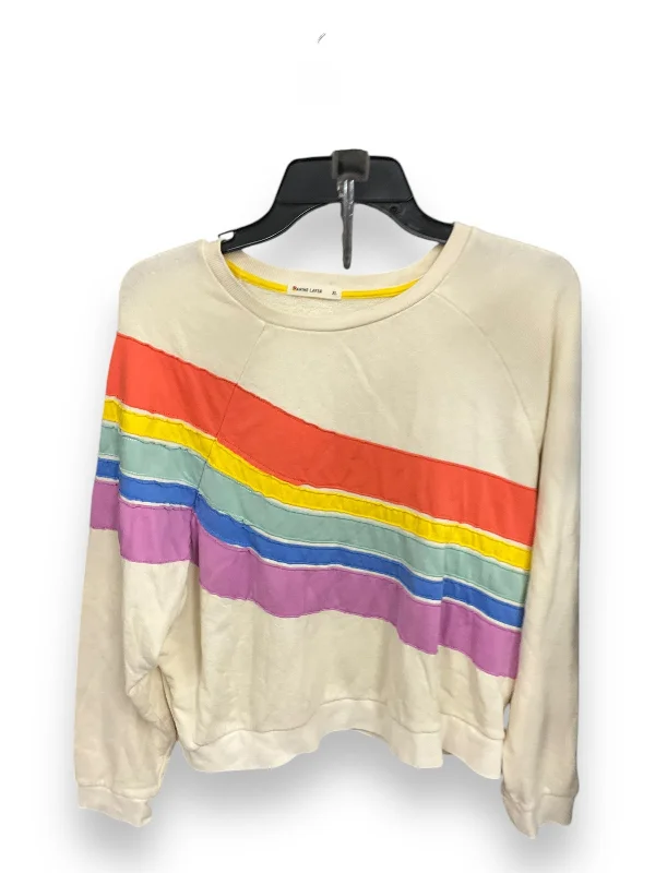 sweatshirts with bead patches -Sweatshirt Crewneck By Marine Layer In Cream, Size: Xl