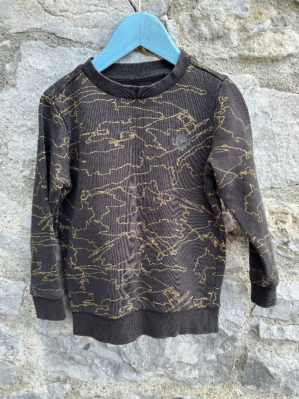 mosaic-tweed sweatshirts bold -Gold marble black sweatshirt   4-5y (104-110cm)