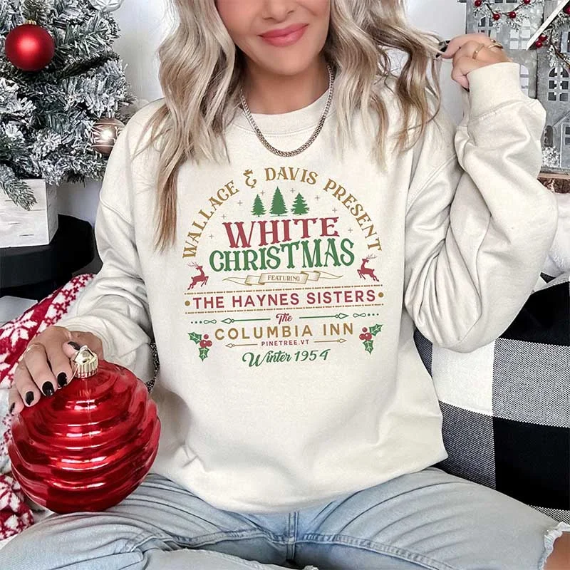 saffron sweatshirts vibrant hue -White Christmas Movie Sweatshirt