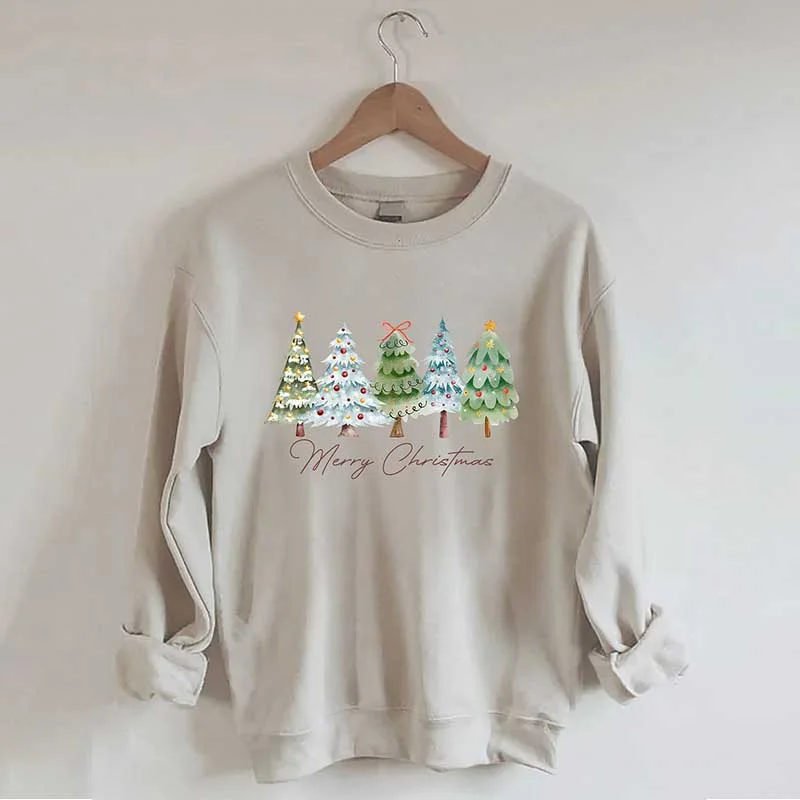 sweatshirts men ridge weave -Merry Christmas Tree Sweatshirt