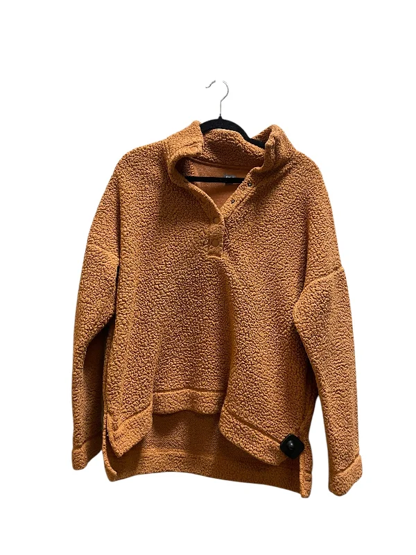 chevron-tweed sweatshirts dynamic -Sweatshirt Collar By Aerie In Orange, Size: S