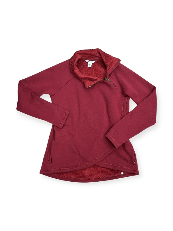 tweed-cotton sweatshirts luxe -Athletic Sweatshirt Crewneck By Athleta In Red, Size: S