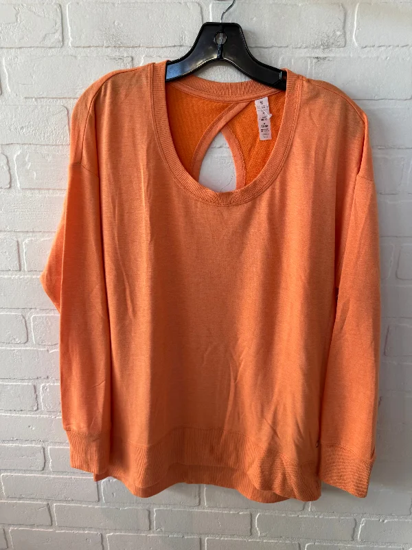 sweatshirts with twisted hem -Athletic Sweatshirt Crewneck By Balance Collection In Orange, Size: M