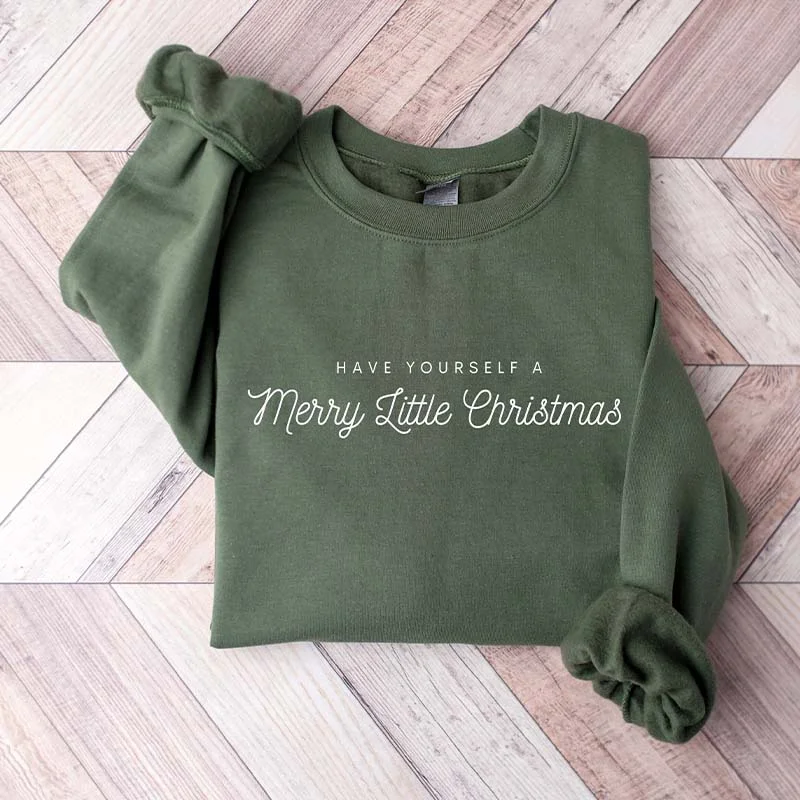 sweatshirts teens solar sage -Merry Christmas Minimal Sweatshirt