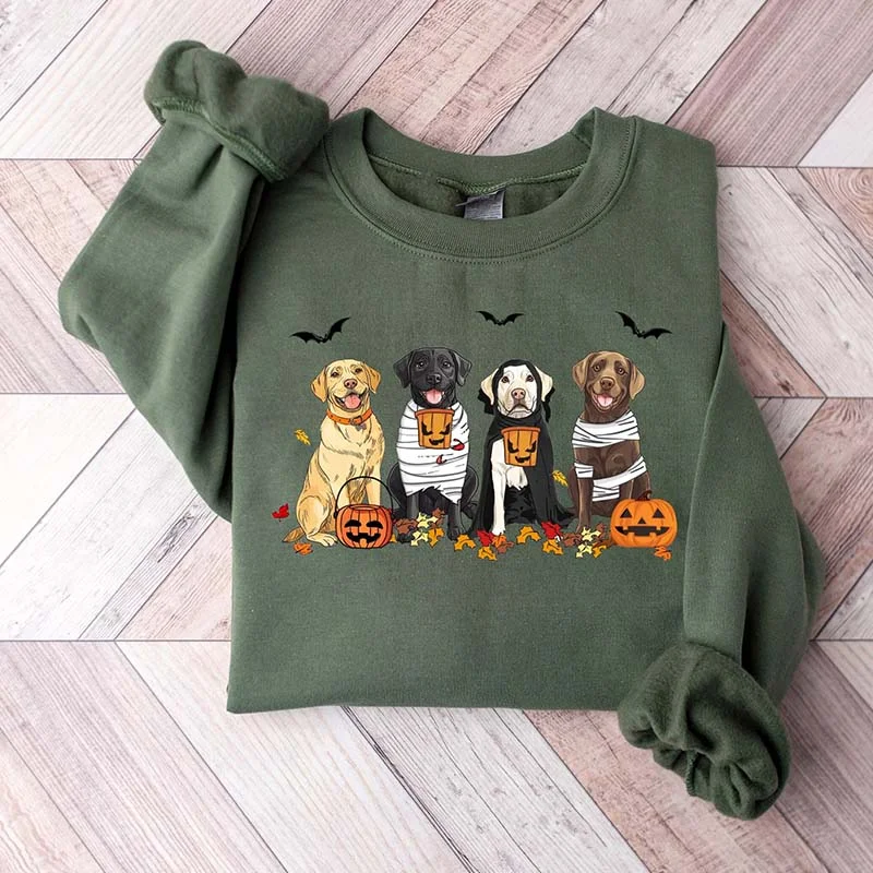 sweatshirts women dusk amber -Halloween Labrador Retriever Ghost Dog Sweatshirt