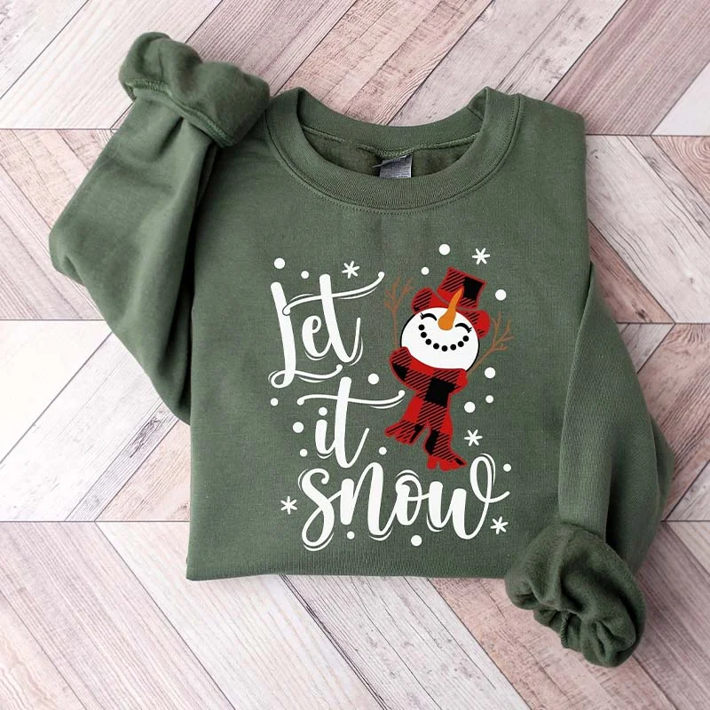 wool-tweed sweatshirts warm -Let It Snow Sweatshirt