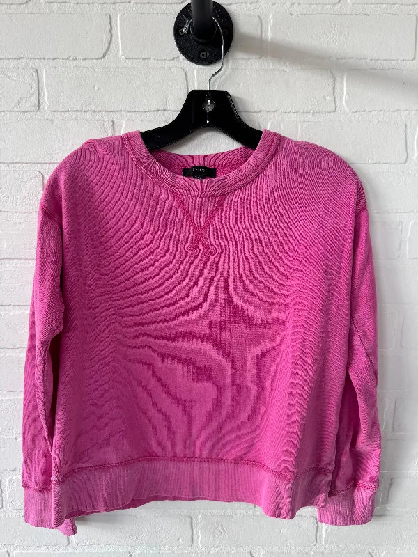 mosaic-tweed sweatshirts bold -Sweatshirt Crewneck By J. Crew In Pink, Size: Xxs