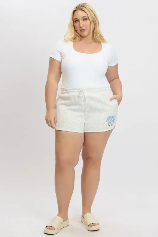 royal rest skirts -Grey Monaco Curve Hem Track Shorts