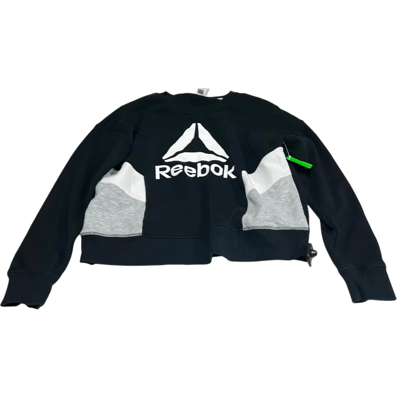 knit-canvas sweatshirts hybrid -Sweatshirt Crewneck By Reebok In Black, Size: M