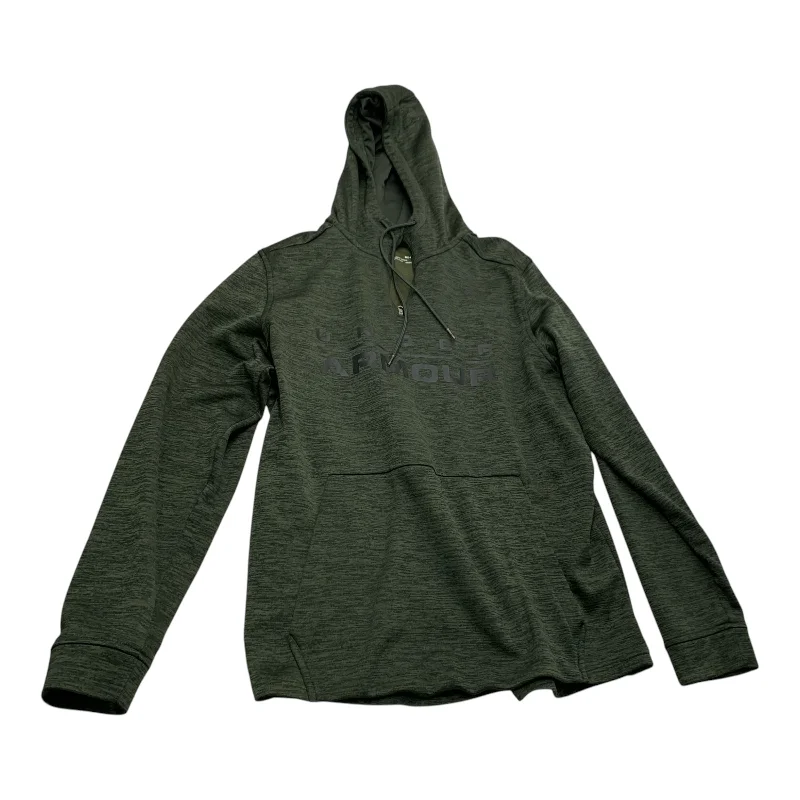 wool-tweed sweatshirts warm -Athletic Sweatshirt Hoodie By Under Armour In Green, Size: M