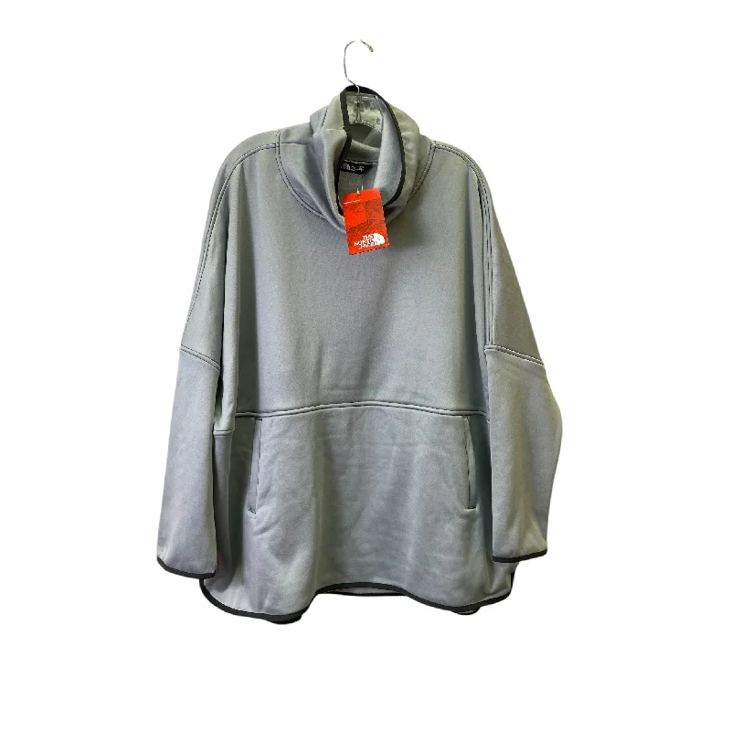 knit-canvas sweatshirts hybrid -Athletic Sweatshirt Crewneck By The North Face In Grey, Size:1X