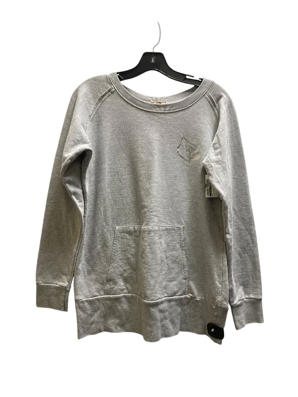 chevron-tweed sweatshirts dynamic -Sweatshirt Collar By Clothes Mentor In Grey, Size: L