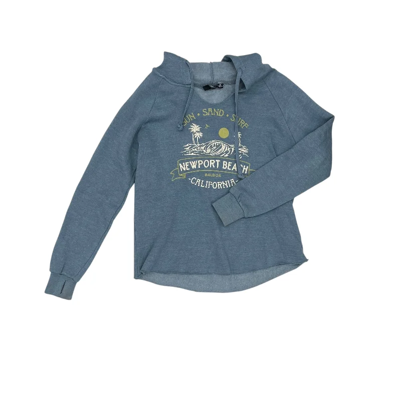 boucle-canvas sweatshirts cozy -Sweatshirt Hoodie By Clothes Mentor In Blue, Size:M