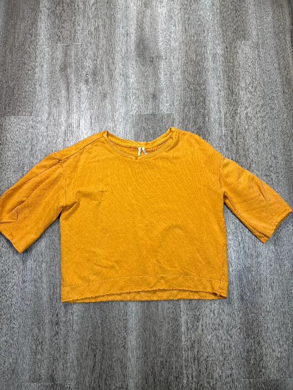 saffron sweatshirts vibrant tone -Sweatshirt Crewneck By Anthropologie In Yellow, Size: Xl