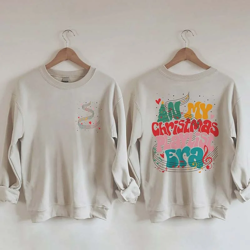 sweatshirts men trail splice -In My Christmas Playlist Era Sweatshirt