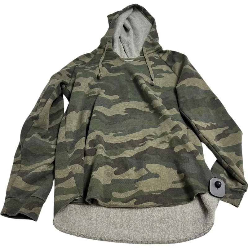 sweatshirts with lattice hem -Sweatshirt Hoodie By Clothes Mentor In Camouflage Print, Size: M