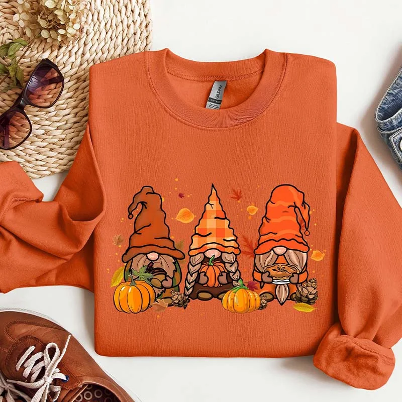 long sweatshirts desert trek -Gnomes Fall Thanksgiving Sweatshirt